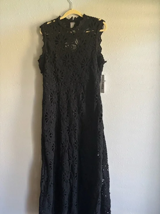 Aqua black Crochet Maxi Dress - Picture 5 of 6